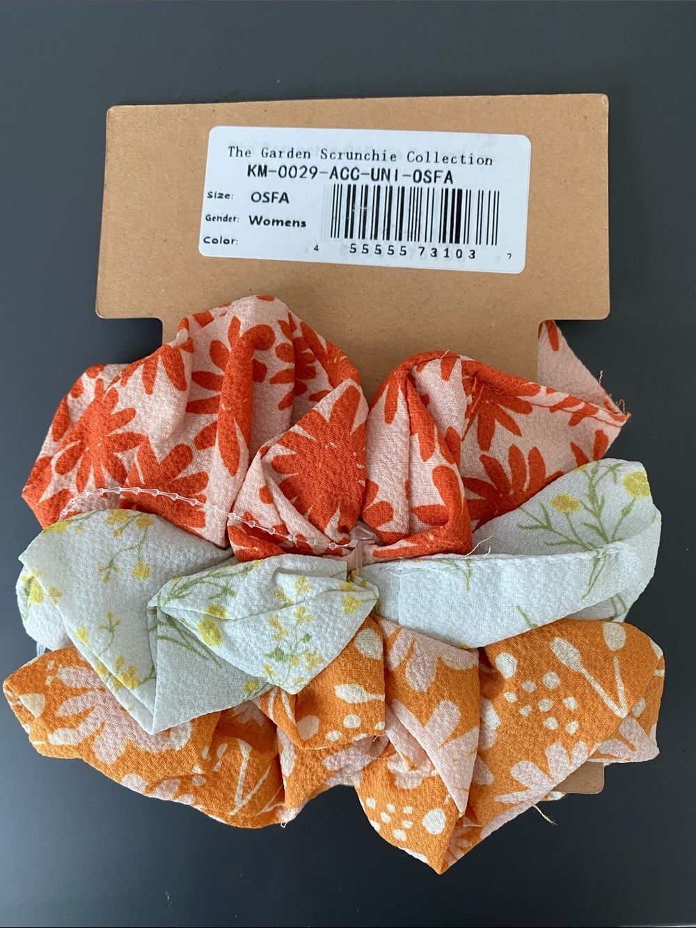 Kristin Made Floral Scrunchie Trio Multi Patterns Cottage Boho Chic Romantic - Picture 3 of 3